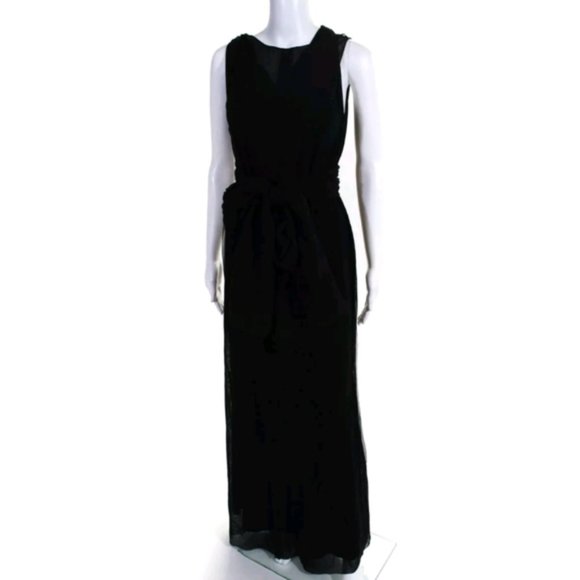 VERA WANG LAVENDER LABEL GOWN BLACK DRAPE DRESS 6 - Picture 2 of 6